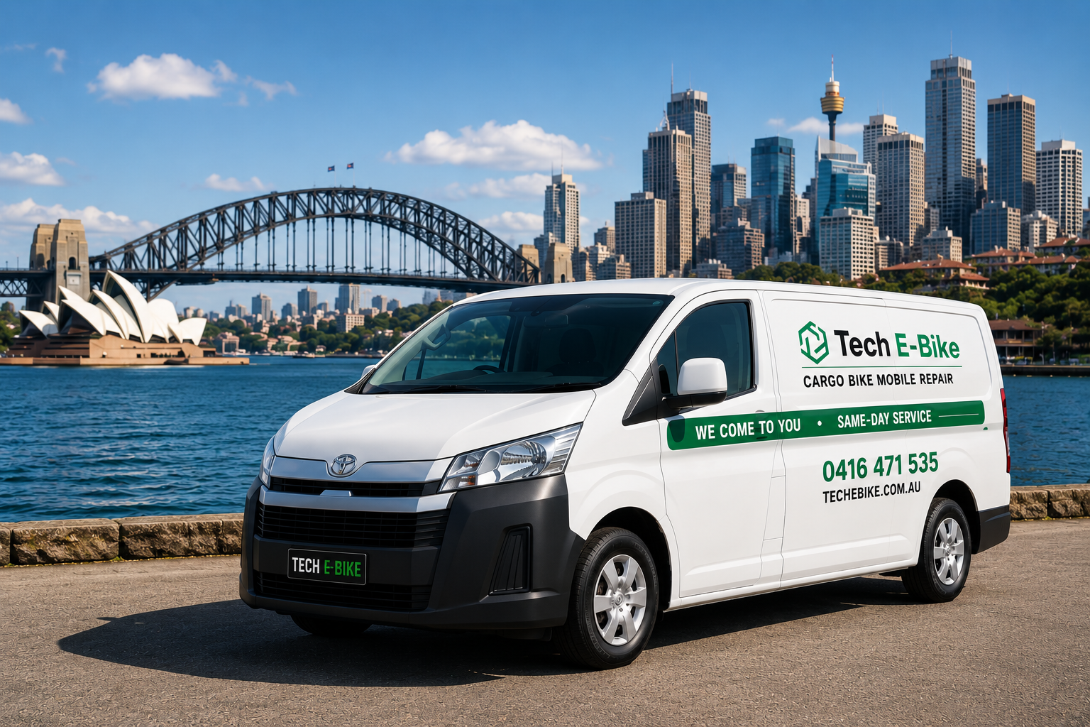 Tech E-Bike mobile repair van — we come to you, same-day service