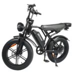 ZEROGO V8 fat tyre electric bike in black, front three-quarter view
